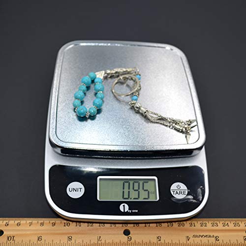 Keychain & Rosary Collection -Car Key Chain-Handbags Holder - color: (10 & 8 Mm - Synthetic Turquoise Natural Stone)