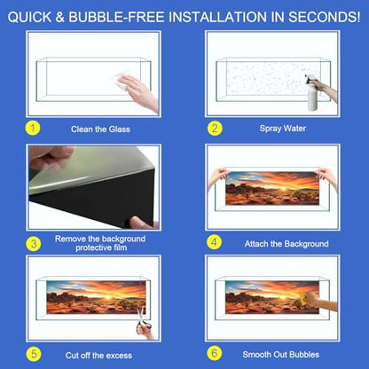 Reptile Background Film, Static Cling, Glue-Free, Desert, 17.7" H×47.2" W | No Glue Static Cling • Spray Water to Apply • Realistic Desert Scene • Natural Terrarium Look • Reusable • Easy Trim - size: 17.7 X 47.2 Inches