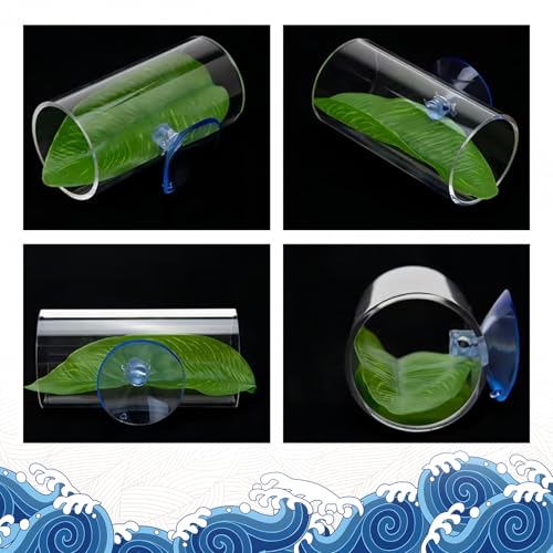 WishLotus Betta Fish Tube Tunnel, Transparent Acrylic Betta Fish Accessories with Suction Cups, Betta Fish Toys Hideout Tube for Small Fish Shrimp (Transparent)