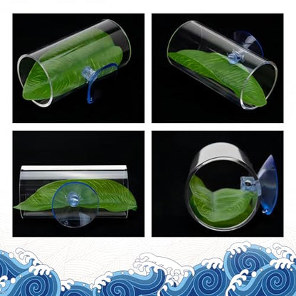 WishLotus Betta Fish Tube Tunnel, Transparent Acrylic Betta Fish Accessories with Suction Cups, Betta Fish Toys Hideout Tube for Small Fish Shrimp (Transparent)