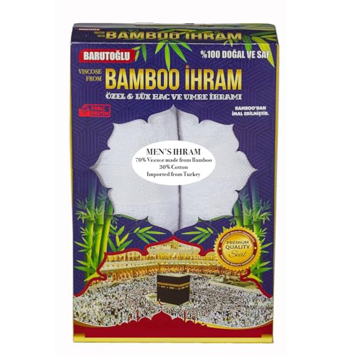 Modefa Islamic Men's Ihram for Umrah Men - Hajj Umrah Essentials - Ehram Ahram for Hajj 2 Piece Set - Seamless Viscose Made from Bamboo + Cotton Ihram Towel Set 110 x 220cm (Combo: 5 Piece) - color: Combo: 5 Piece
