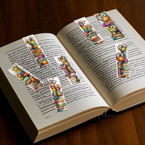 Whimsical Bookworms Magnetic Bookmarks, 30 Pcs Cute Cartoon Worm Book Mark Magnet Clips for Reading Kids, Fun Page Markers for Books School Classroom Stationary Rewards Bookish Gifts - style: Bookworm