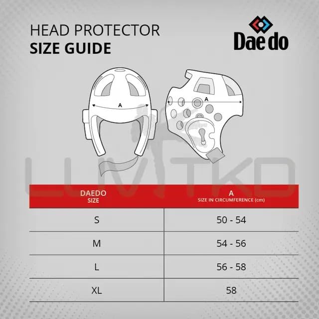 DAEDO WT Recognized Taekwondo Head Guard - Officially Approved, Molded Foam Construction, Blue & Red Variations, Lightweight Protection for Sparring & Competition - color: Blue, size: Medium