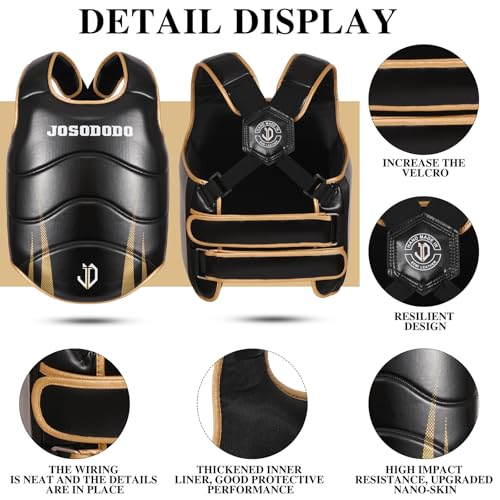 Boxing Sparring Gear Set for Youth - Headgear & Body Protector - color: BLACK+GOLD