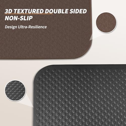 Foldable Exercise Pad Extra Thick 1.2" x 14" x 24" | POE Non-Toxic Multi-Functional Knee & Elbow Cushion for Push Up, Yoga, Pilates, Home & Gym Use for Adults & Kids - color: Dark brown+black