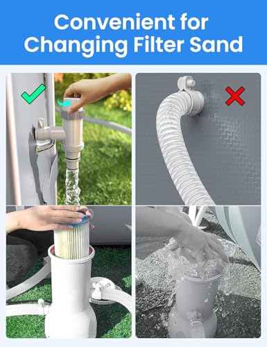 POOLHACKER [ Patented ] Plunger Valve Plus with Pool Hose Adapter and Pool Pipe Holder, Pool Replacement Parts Accessories for Above Ground Pool | Pool Hose Adapter, Pipe Holder, Replacement Pool Fittings, Secure Hose Support, Easy Installation, Pool Pump