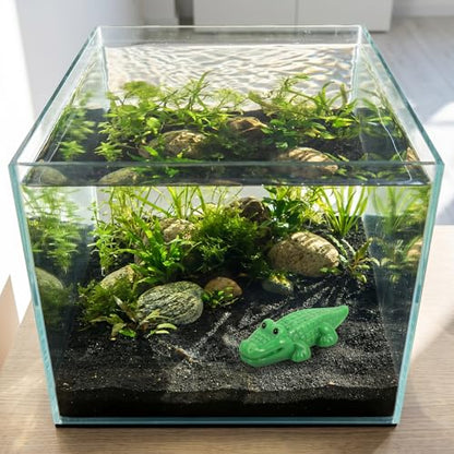 COMINGOIN Mini Resin Crocodiles, 100 Pcs Tiny Green Alligator Mini Sculptures, Miniature Reptile Figurines for Fairy Garden, Succulent Pot, Moss Terrarium, Beach Diorama - style: Cute