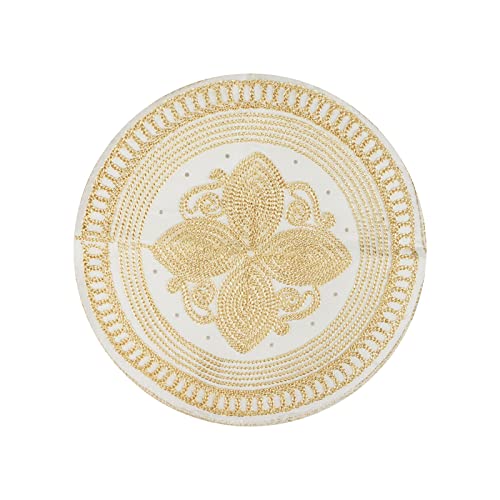 Mens Muslim Hat Islamic Prayer Cap, Muslim Eid Prayer Embroidered Kufi Fat Ramadan Mosque Arab Indian Prayer Cap - color: Gold