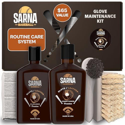 Glove Conditioner, Liquid, 8 Oz – Break in Faster, Keep Leather Maintained – Glove Conditioner for Mitts, Softball, & Baseball Gear Made in USA - size: Maintenance Kit