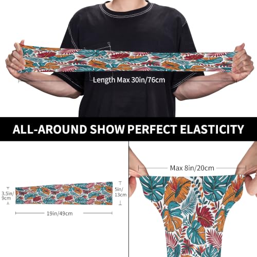Arm Sleeves Outdoor Garden Sports Cooling Sun Sleeve for Women Men Farm - color: Hawaiian Leaves Tropical