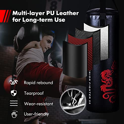 Goplus Punching Bag Set with Gloves, 22LBS/ 40LBS Filled Kick Boxing Bag, Rucksack, Jump Rope, Firm Hook, Heavy Bag for Adults MMA Training, Muay Thai, Krav MAGA, Taekwondo, Karate - style: 40 LBS