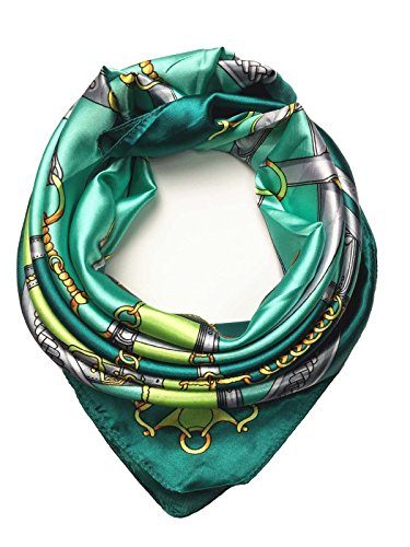 YOUR SMILE Silk Like Scarf Women's Fashion Pattern Large Square Satin Headscarf Headdress - color: 133