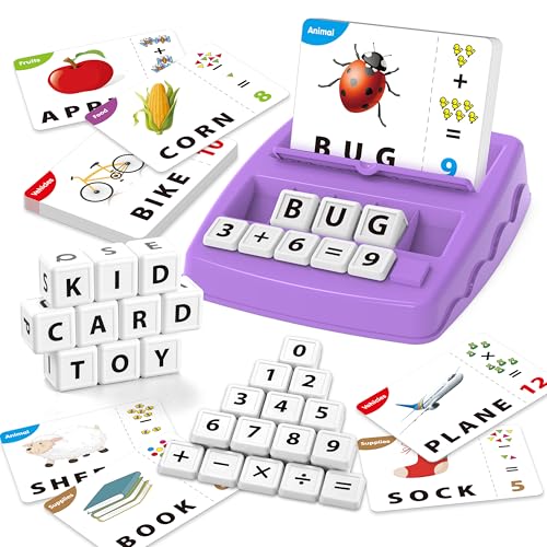 Yolscue Montessori Matching Letter Games,Educational Toys for 3-8 Year Olds Boys Girls,Alphabet Learning Toys for Kids Ages 3-8 Years,Birthday Party Gifts for 3-8 Year Olds Boys Girls(Purple) - color: Purple