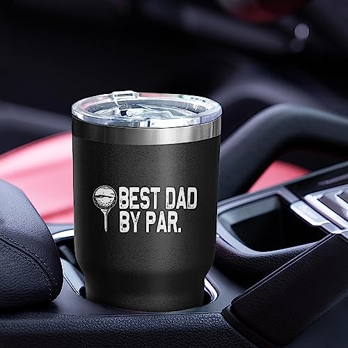 Dad Gifts for Men BEST DAD BY PAR 30 Tumbler Oz Stainless Steel Insulated Cup Tumbler Coffee Mug with Lid and Straw Mens Father's Day, Christmas and Birthday Gifts Idea - color: DAD-Golf-01