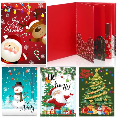 AmazingSpark 4 Set Christmas Gift Card Holder Floral Cash Book - style: Classic