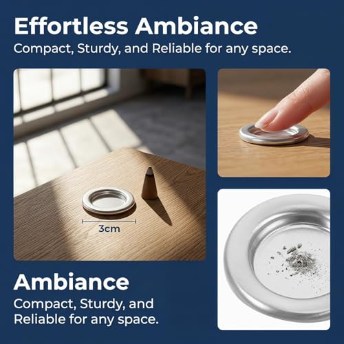 Lurrose 30pcs Metal Cone Incense Tray Aluminum Alloy Incense Holder Small Cone Plate Stick Burner