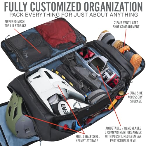 Wildhorn Big Mesa 90L MTB Gear Bag - Lightweight & Waterproof Duffel, Mountain Bike Duffle Bag, Ideal for Gym, Travel, Biking, Motorcycle, and Sports