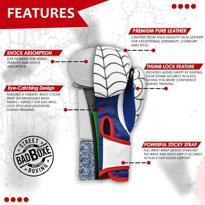 Boxing Gloves 6oz | Boxing Gloves for Kickboxing Muay Thai MMA | Bag Gloves for Punching Bag - color: White/Blue/Red