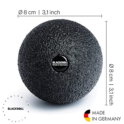 Blackroll - Trigger Point Ball 08, for Exercise and Muscle Recovery, Deep Tissue Massager for Myofascial Release in The Shoulders, Neck, and Back, 8cm (3.1"), Black - size: 3.2"