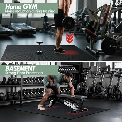20 Sq Ft Gym Floor Mats, 0.5" Thick Interlocking Foam Tiles | Non-slip,High-density EVA interlocking mats for Home Exercise & Kids,Water-resistant,Easy to Clean,Anti-Fatigue - color: Black