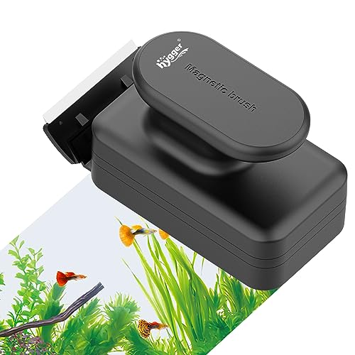 hygger Aquarium Magnetic Glass Clean Tool, Algae Scraper for 0.6 Inch Thick Fish Tank Floating Scrubber Brush with Two Detachable Blades - size: L