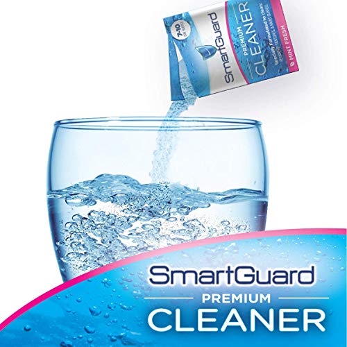SmartGuard Dental Guard Night Guard for Clenching, Bruxism, and Grinding Dentist Designed Includes 2 Guards, 1 Travel Case, and a 60-Day Supply of Premium Cleaning Crystals - size: 9 Piece Set