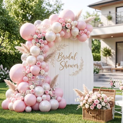 RUBFAC Pink Balloons Pastel Pink Balloon Arch Kit Different Sizes 129pcs - color: Baby Pink