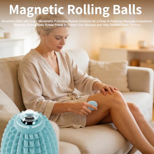 Vibrating Massage Ball for Plantar Fasciitis, Silicone Trigger Point, Myofascial Massage Ball, Deep Tissue Roller for Back, Neck, Foot, Muscle Recovery, Hip & Psoas Release Tool (Blue) - color: Blue
