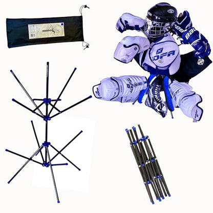 Hockey Gear Drying Rack - Heavy Duty Aluminum Collapsible Portable Sports Gear Drying Rack - Tree - Hockey Equipment Drying - Hockey Gifts - color: Red