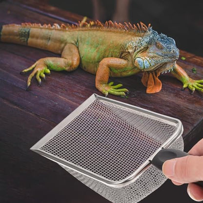 Reptile Sand Substrate Scoop Stainless Steel Litter Cleaner Shovel for Tortoise and Lizard Terrarium Maintenance