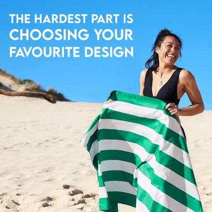 Dock & Bay Beach Towel - Quick Dry, Sand Free - Compact, Lightweight - 100% Recycled - Includes Bag - Cabana - Cancun Green - Extra Large (200x90cm, 78x35) - color: Cabana - Cancun Green, size: Extra Large (200x90cm, 78x35")