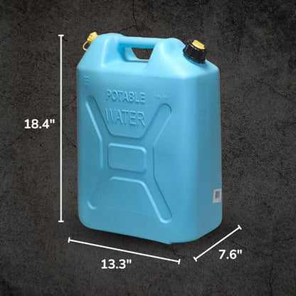 Scepter Portable Plastic Military Style Food Grade 5 Gal Water Jug Container with Reversible Spout for Camping & Emergency Storage, Blue - size: 1 Pack