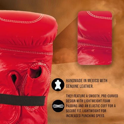 CLETO REYES Professional Boxing Bag Gloves for Men and Women, Training and Heavy Punching Bags, MMA, Kickboxing, Muay Thai, Elastic Cuff - color: Classic Red, size: Medium