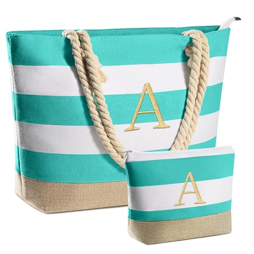 YOOLIFE Beach Bags for Women - Travel Canvas Beach Tote, Pool Waterproof Bag, Travel Essentials, Gifts for Women Birthday - color: Blue, style: A