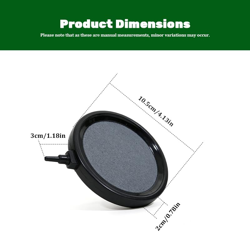 10cm Fish Tank Circular Gas Stone Plate Oxygen Diffusion Aerator Compatible with 4mm Hose Fish Tank Water Bucket Pond Universal (excluding Air Pump) - size: 10cm-1pcs