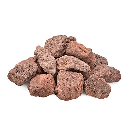 Skyflame Large 3"-5" Lava Rocks for Fire Pit, Fire Table, Fireplace | 10LB, Red, Natural Stones, Indoor and Outdoor Use, Garden Landscaping Decoration, Cultivation of Potted Plants - color: Red, size: 3"-5"