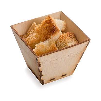 Restaurantware 2 Ounce Appetizer Cups 100 Square Mini Dessert Cups - Durable Disposable Bamboo Tasting Bowls Sustainable For Snacks And Samples - color: Brown, size: 2 oz