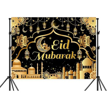 15x10ft Ramadan & Eid Mubarak Backdrop, Muslim Ramadan Decorations Banner, Home Muslim Eid Festival Party Supplies, Photo Booth Background - size: 15 x 10 FT