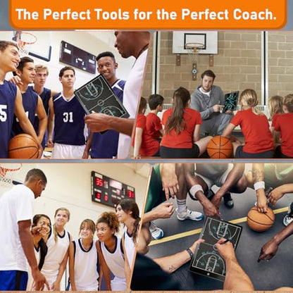 Basketball Coaching Board,16 Inch LCD Coach Clipboard with Pen Basketball Marker Training for Training Teaching Coach Competition Command,Tactical Drawing Tablet