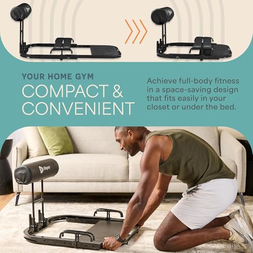 Lifepro GluteBlast Hip Thrust Machine – Foldable, Home Gym, 220 lb Cap | Sissy squat + hip thrust bench, powder-coated steel, PU leather pad, folds with wheels, 27.2"×45.3" glutes, hamstrings & core - style: Gluteblast Lite