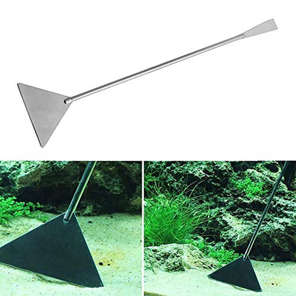 2 Pcs Stainless Steel Aquarium Spatula Long Sand Scrapers Fish Tank Aquatic Plant Tools