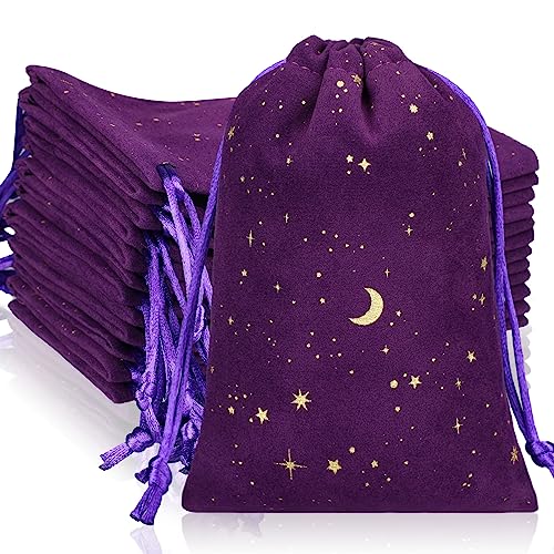Hillban 30 Pcs 4 x 6, Purple Velvet Bag with Drawstring for Jewelry - color: Purple, size: 4 x 6 Inch