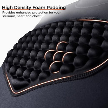 COOLOMG Youth Chest Protector Baseball Softball Football Lacrosse | Padded Compression Shirt Sleeveless Rib Heart Sternum Guard - color: Black, size: X-Large