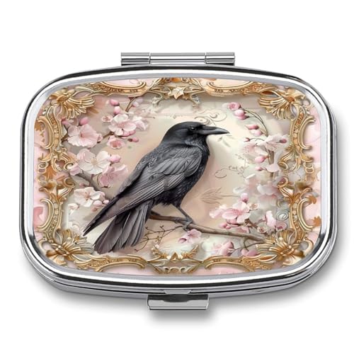 Metal 2 Compartment Pill Organizer Travel Friendly Portable Compact Pill Box Cute Pill Case to Hold Vitamins,Fish Oil,Supplements,Meds,Tablet for Purse,Pocket. (The Bird) - color: The Bird