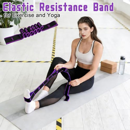 Resistance Bands with Handles, Elastic Stretching Strap for Physical Therapy, Yoga Strap for Stretching Equipment, Shoulder Leg Stretchers Bands for Exercise, Shaping, Flexibility - color: 3 Pack