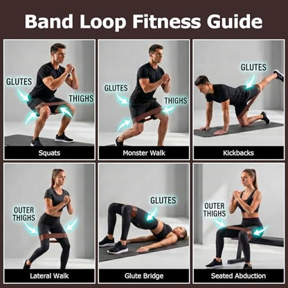 6-Pack Premium Natural Rubber Thickened Workout Resistance Bands Set for Home Gym & Physical Therapy, Anti-Snap Durable Exercise Bands for Full Body Strength Training, Legs, Glutes, Multi-Level - color: Heavy-6 Set-Coffee brown