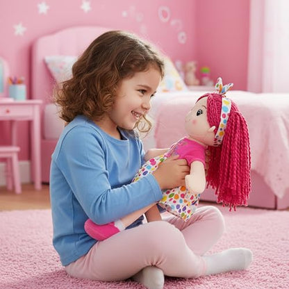 June Garden 14" Best Big Sister Sophie - Soft Cuddly Plush Doll Gift for Girls - Huggable Rag Doll - Pink M - color: Pink, size: Medium