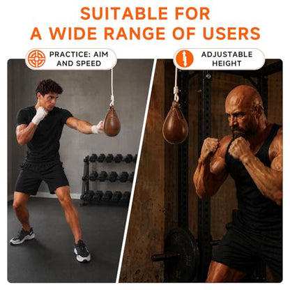 Speed Bag & Slip Ball for Boxing Reflexes & Reaction Practice, Perfect for MMA or Combat Sports Training (Filled)