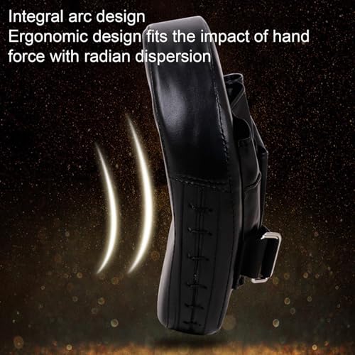 1PCS Boxing Focus Pads Mitts Training Gloves Punching Mitts Leather Kickboxing MMA Curved Arm Strike Shield Target Pads - color: Red