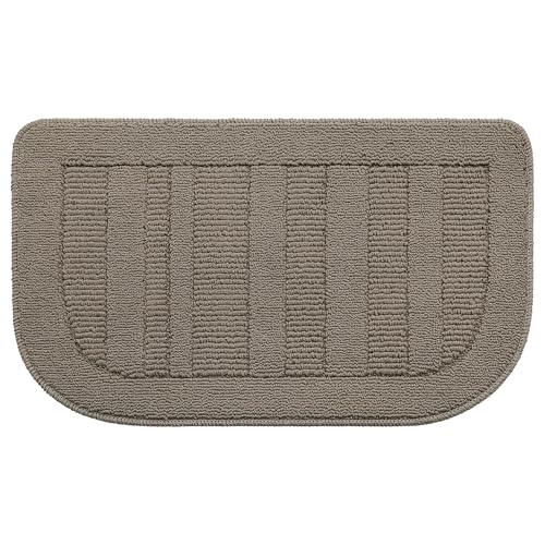 BEQHAUSE 30x18 Inch Kitchen Rugs Non Slip Washable Kitchen Sink Rug, Taupe - color: Taupe, size: 1'6" x 2'6" (Semicircular)